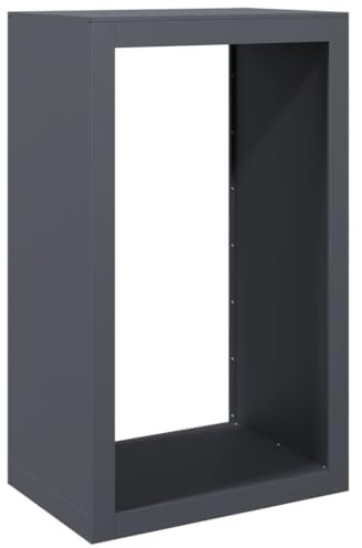 vidaXL Leñero de acero gris antracita 60x40x100 cm, soporte para leña, almacenamiento de troncos, estante para leñas, soportes para leña