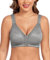Curyon Minimiser Bras for Women Front Closure Back Support Full Figure Jacquard Grey 38D