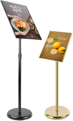 Yoeoefuo Aufsteller Kundenstopper A2 A3 A4 Infoständer Plakathalter Verstellbarer Schilderständer Für Draußen Bodenstehender Posterständer Outdoor Wetterfest Plakatdisplay Posterständer(Gold,A4)
