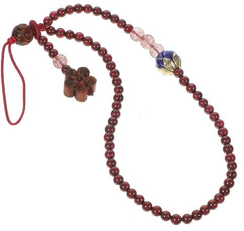 Housoutil Pendentif Naturel Grenat Rouge Pour Téléphone Lanière Poignet Élégante Et Légère Corde De Suspension Compatible Smartphone Accessoire Cadeau Pour Étudiants Et Adultes