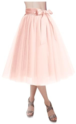 Tüllrock Damen Elastische Langer Rock Mehrschichtiges Lagig Tüll Tüllrock Teen Dance Dress Up Party Unregelmäßiger für Faschingskostüme Karneval Kostüm