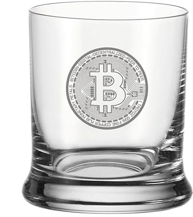 Leonardo Whiskyglas mit Bitcoin Gravur - Personalisiertes Whiskey Glas 350ml - Krypto Geschenk für Männer