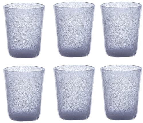 Memento Set 6 bicchieri acqua in pasta di vetro 300cc (Lilla)