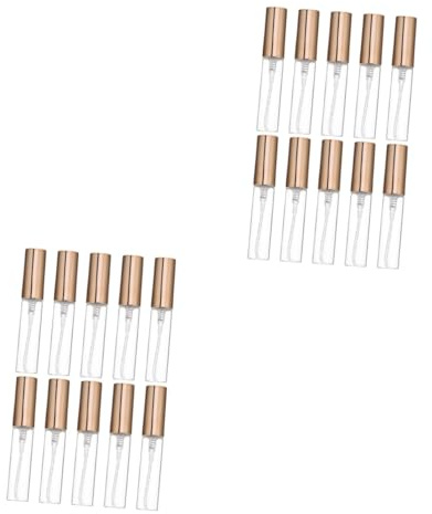 Beavorty 2 Ensembles En Verre Bouteilles Eau De Cologne Parfum Liquide Pulvérisateur Rechargeable Bouteille De Sous- Mini Un Verre Golden 10 Pièces * 2