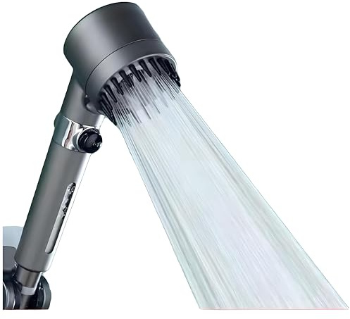 Turbocharged Pressure Tech 4-in-1 Duschkopf, Hochdruck, Filtration, Nebelspray, Massagemodi für Badezimmer, Handbrause mit Luft, ultra wassereffizient.