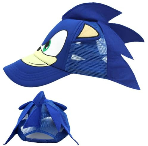 ADYEKSD Baseball Cap für Jungen und Mädchen, Cartoon Mütze mit Sonnenschutz, Anpassbare Größe, Blau, 50-54 CM, Sommer, Cartoon-Muster, Baumwolle, Snapback, Unisex, Handwäsche nur