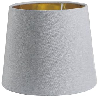 Sinta 2 Pack 7 Lampenschirme Modern Tapered Lampenschirm Ersatz Grau Gewebe Einfacher Stil Lichtschattierung Mit Gold Futter für E27/E14 Tischleuchte/Wandleuchte