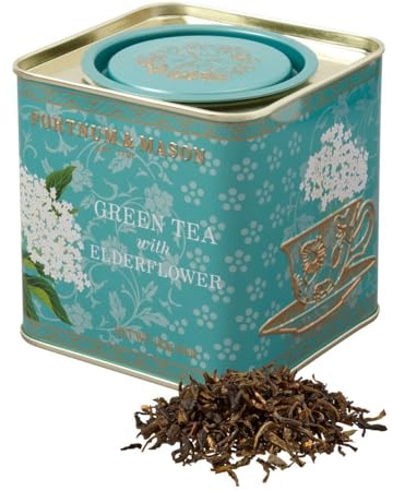 Fortnum and Mason Green Tea with Elderflower 125g metal tin