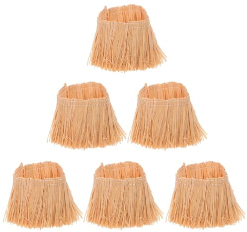 Parliky 6pièces Lot de Toits de Chaume pour Maison de Poupée Mini-balles de Foin de Paille Artificielle Kit de Construction pour Jardin Féerique