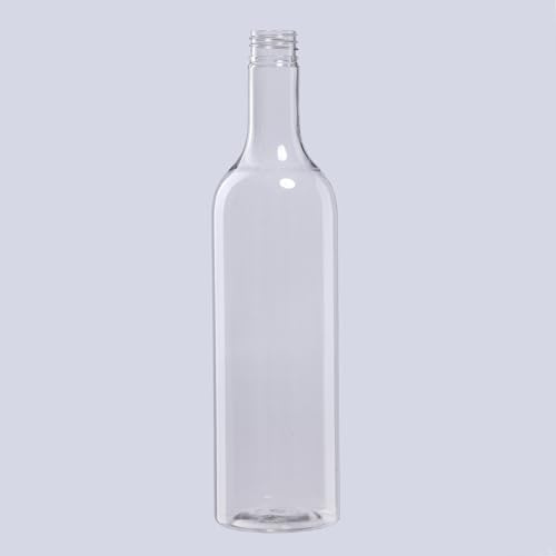Nyeemya Pack Plastic Wine Bottles 750ml Clear Empty Bordeaux Style Liquor Bottles With Screw Lid Gold One Size