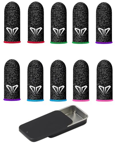 11x Protege-Doigt Gaming Sleeve Tactile Sensible Anti-Transpiration Mobile | Manchette respirante ultra fine, claque gants, compatibilite smartphone tablette, accessoires jeu, practical build