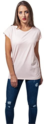 Urban Classics Femme Ladies Extended Shoulder Tee T Shirt, Rose, M EU