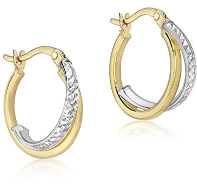 CARISSIMA Damen-Creolen Diamond Cut Thin 375 Bicolor - 2.51.1770