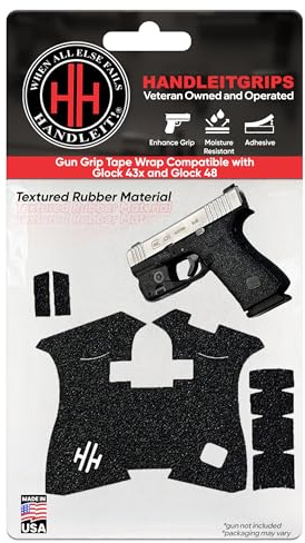 Handleitgrips Handfeuerwaffen-Griffband, kompatibel mit Glock 43x und Glock 48 – Gummi-Pistolengriffband, einfach zu installierendes Zubehör, Veteranenbesitz