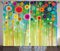 ABAKUHAUS Blumen Rustikaler Gardine, Abstrakte Kunst Löwenzahn, Schlafzimmer Kräuselband Vorhang mit Schlaufen und Haken, 280 x 245 cm, Mehrfarbig Grün