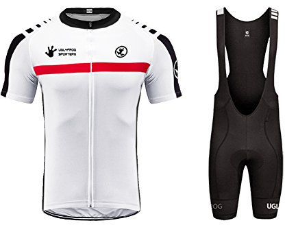UGLY FROG Radtrikot Herren Kurzarm Set Radhose Herren Träger Kurz mit Sitzpolster 2019 Sommer Mode-Design Weiches Material Atmungsaktiv Schnell Trocknend