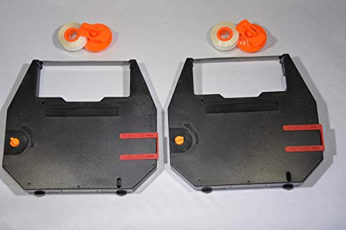 FJA Products Farbband- und Korrekturbandspule für Nakajima WPT-150 Schreibmaschine Das Paket enthält 2 schwarze Schreibmaschinenkassetten und 2 Lift-Off Korrekturbandspulen