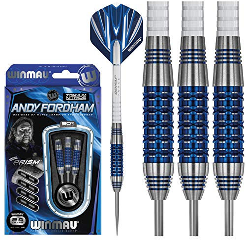 WINMAU Andy Fordham Sonderedition 24g Profi Wolfram Steeltip Dartpfeile Set mit Flights und Schäfte