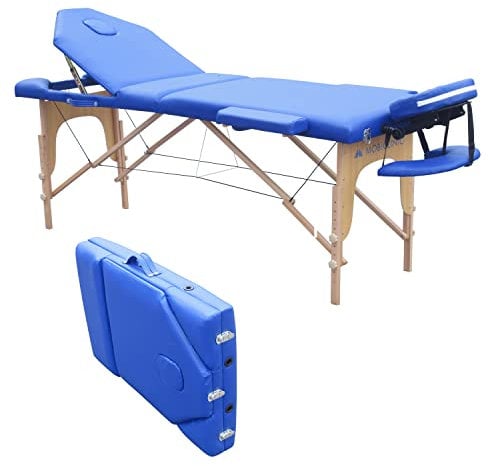 Mobiclinic®, Klappbare Massageliege, CM-01 Plus, 186x60cm, Europäische Marke, Physiotherapie-Liege, Kopfstütze, Armlehnen, Physiotherapie Klapptischmassagebett, Tragbar, Holz