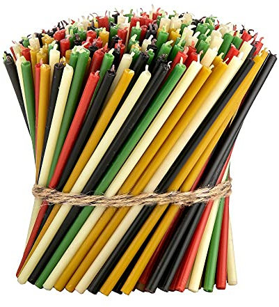 Danilovo Bienenwachs Kerzen (Mehrfarbige) - Orthodoxe Kerzen für Gebet Rituals Tischdeko - Ungiftig, Ruß - Tropffrei, Lang, Nachhaltige Produkte, 250 Stück (5 Farben, Höhe 16,5 cm)