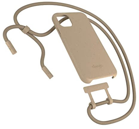 Woodcessories - Nachhaltige Handykette abnehmbar kompatibel mit iPhone 11 Hülle mit Band beige, iPhone XR Hülle mit Band beige - biologisch abbaubar