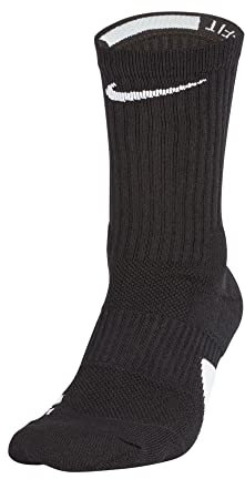 Nike Unisex-Adult Elite Crew Socks, Black/White/White, 2XL