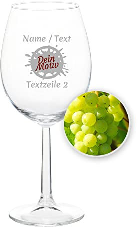 Weißweinglas Weinglas mit Gravur personalisiert/Namen, Weingläser graviert als Geschenk zum Geburtstag u. Hochzeit, Geschenkidee Frauen Männer Mama Papa
