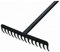 tradefirst 12 Teeth Garden Rake Heavy Duty Soil Rake, Carbon Steel Rake For Gardening, Garden Rakes Metal With Steel Handle, Gardening Tools _ Black(120 x 32 x 9 )cm