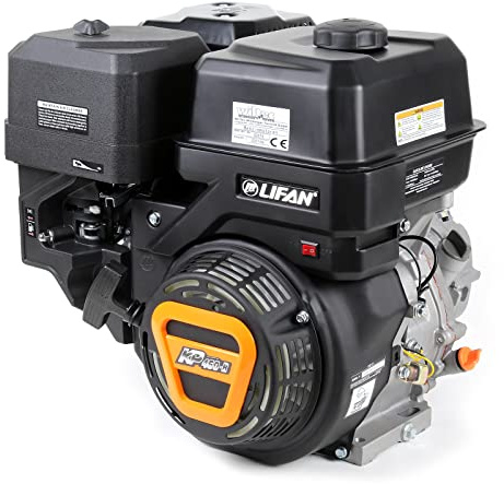 LIFAN KP460-R Benzinmotor mit 16,3 PS Einzylinder für Rüttelplatten und Baumaschinen, luftgekühlter 4-Takt Motor mit 22 mm Kurbelwelle, OHV-Ventilsteuerung & 459 cc Hubraum