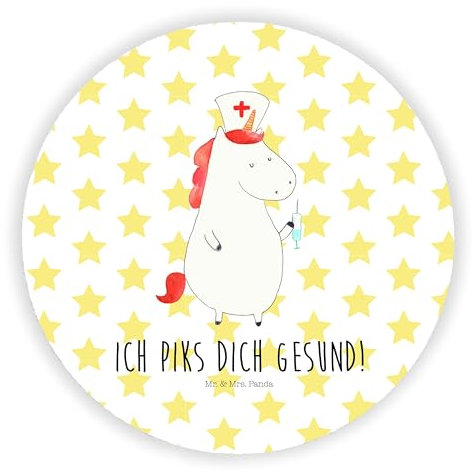 Mr. & Mrs. Panda Rund Magnet Einhorn Krankenschwester - Geschenk, Ärztin Geschenk, Unicorn, Notiz Magnet, Krankenschwester Geschenk,