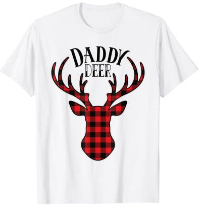 Christmas Buffalo Plaid Deer Daddy Deer Deer Christmas Pajamas T-Shirt