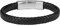 JACQUES LEMANS Herren-Armband Leder Schwarz S-B123A