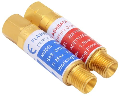 Uenede Sauerstoff & Acetylen/Propan Rückblenden Arrestors Set Regler Ende 9/16-18 Gewinde B Größe