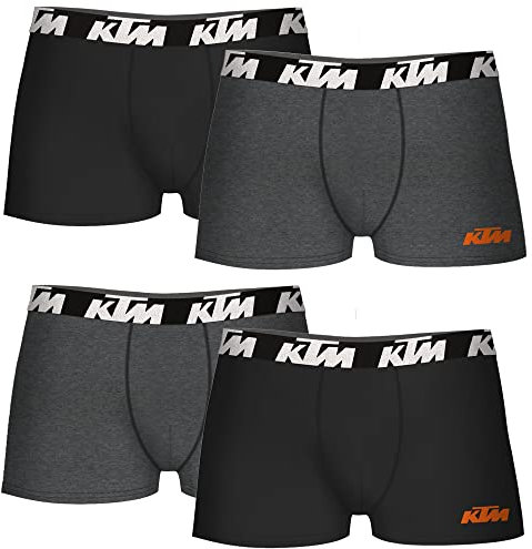 KTM Herren L-Set von 4 Schwarz und Dunkelgrau Boxershorts, bunt, Large
