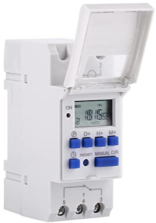 12 Volt Timer Switch,Digitales Timer-Programm,LCD-Display,Wöchentlich Programmierbares Elektronisches Relais,16 EIN- und 8 Aus-Zeitschaltuhr,AC/DC,12 V (24V)