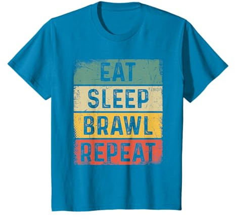 Jeu vidéo rétro amusant - Eat Sleep Brawl Repeat T-Shirt