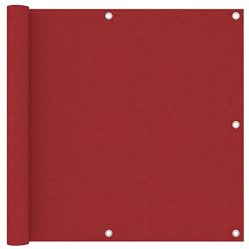 VACARX Balkon-Paravent 90 x 400 cm, Oxford-Stoff, Artikelfarbe: Rot