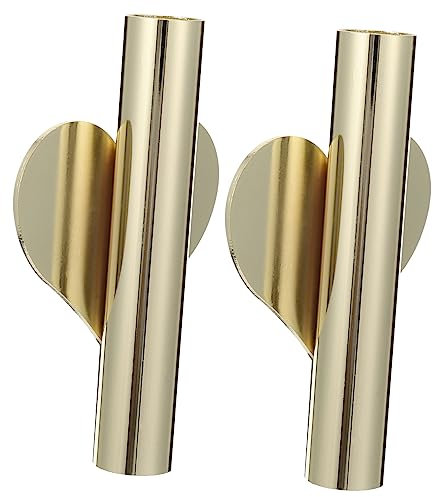 Cabilock Wandmontierte Metallvase 2 Stücke Blumenröhre Für Trockenblumen Hochzeitsdekoration Goldfarben Wanddeko Für Wohnzimmer Und Schlafzimmer Installieren