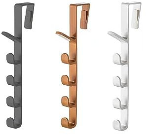 EULAPGOE 3 pcs Over The Door Hook Hanger, plastic Over Door Coat Hooks, Assembly-Free Door Hook is Used to Hang Coats, Coats, Towels, Hat, Bags or Various Other Items