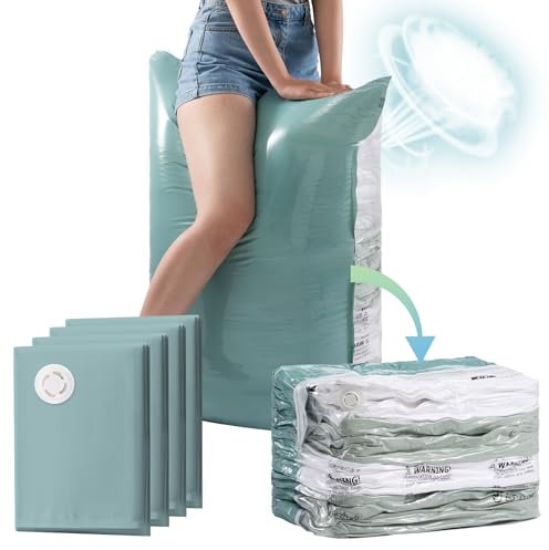 TAILI 4 PCS Vakuumbeutel für Bettdecken Würfel mit luftdichtem für Decken, Bettwäsche, Steppdecken,Platz Sparen vakuumbeutel für kleidung (80x100x38 cm)