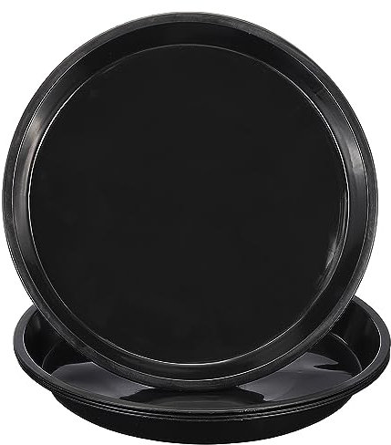 PATIKIL 4 Pack Plastic Plant Saucer, 20 Inch/50cm Plant Tray for Pots Round Plant Dish Plant Drip Trays Water Tray for Indoors Outdoors Garden, Black