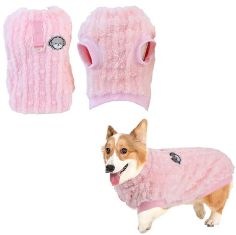 Hundepullover für Kleine Hunde, Vlies Hunde Hoodie Katzen Pullover Welpen Pullover Weste Warme Hund Kapuzenpullis Weiches Haustier Winter Outfit für Haustier Katze, Chihuahua, Corgi,Bichon(XL/Rosa)