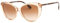 Burberry BE 4407 Peach/Brown Shaded 54/17/140 Frauen Sonnenbrille, Pfirsich/Braun schattiert, 54/17/140