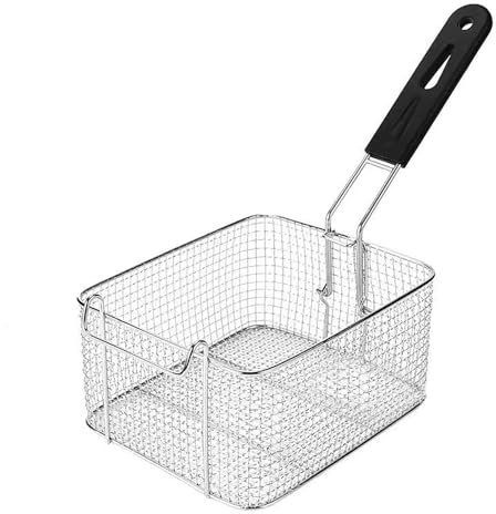 Cesta para Freír conLargo, Cesta de Freidora Eléctrica de Malla Metálica para Uso Comercial