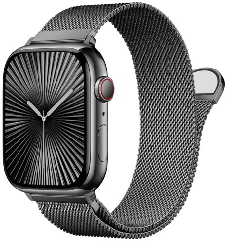 OULUOQI Ersatzarmband Kompatibel mit Apple Watch Armband 41mm 40mm 38mm 46mm 45mm 44mm 42mm Damen Herren, Einstellbar Metall Armbänder aus Edelstahl für iWatch Series Se Ultra 10 9 8 7 6 5 4 3 2 1