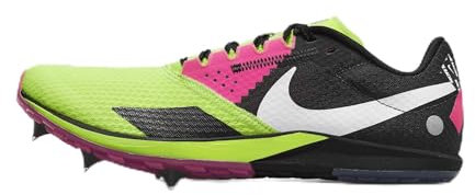 Nike Rival XC 6 Cross-Country Spikes (DX7999-100, White/Black-Total Orange-Laser Orange), Volt/White-Black-Hyper-Pink, 40.5 EU
