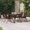 FOZICV Gartentisch Braun 140x70x70 cm Stahl und Glas Gartenmöbel Metall Balkontisch Terassentisch Loungetisch Beistellstich Esstisch Outdoor Terassenmöbel Außen Gartenmöbel Wetterfest