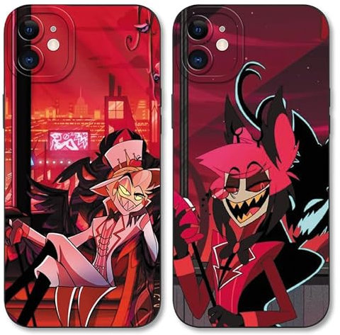 2 Confezione Hazbin Hotel Custodia per Apple iPhone 8 iPhone 7 iPhone SE 2022/2020 4,7Anime Popolari Modelli Protezione Case TPU Antiurto Silicone Cover Compatibile con iPhone 8 7,cool 01