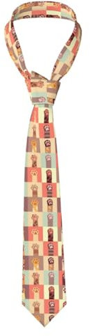 Anticsao Herren-Krawatte mit Tiermotiven, Hunde- und Katzenpfotenabdruck, ideal für Hochzeitsparty, siehe abbildung, Einheitsgröße