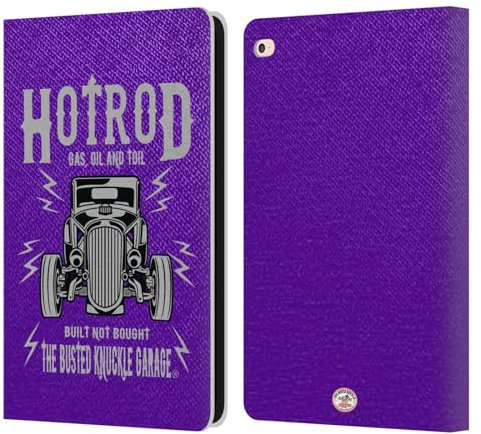 Head Case Designs Offizielle Busted Knuckle Garage Hot Rod Grafiken Leder-Wallet-Hülle Kompatibel mit Apple iPad Air 2 (2014)